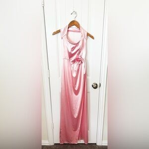 Lucy in the Sky Long Pink Halter Dress Size Small